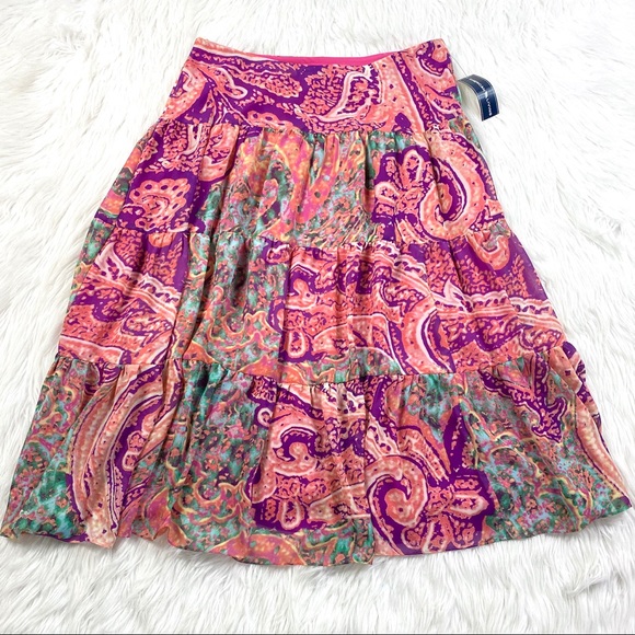 American Living Dresses & Skirts - American Living Paisley Ruffle Tiered Midi Skirt